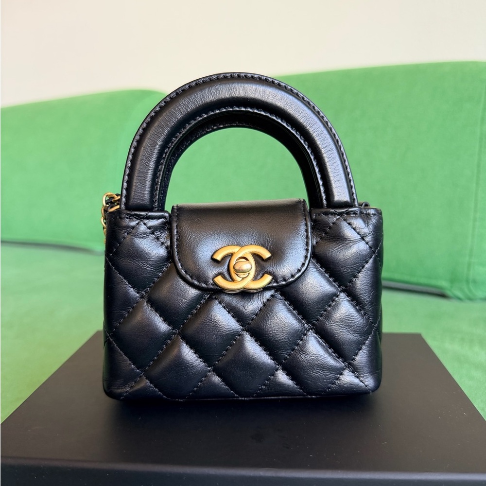 [SOLD💔]Chanel Shiny Aged Calfskin Quilted Mini Nano Kelly